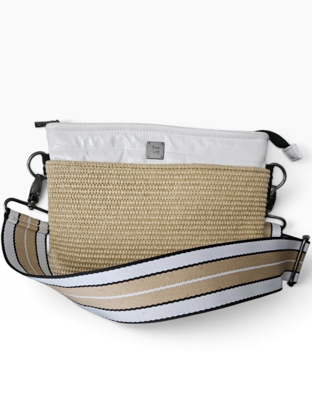 Think Royln Yacht 2.0 Crossbody Bag In White Raffia NWOT